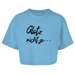 Damen Oversize Crop Top  "Glotz nicht so"