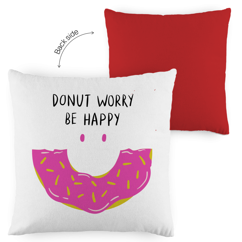 Kopfkissen zweifarbig "Donut worry be happy" - Grafikmagie