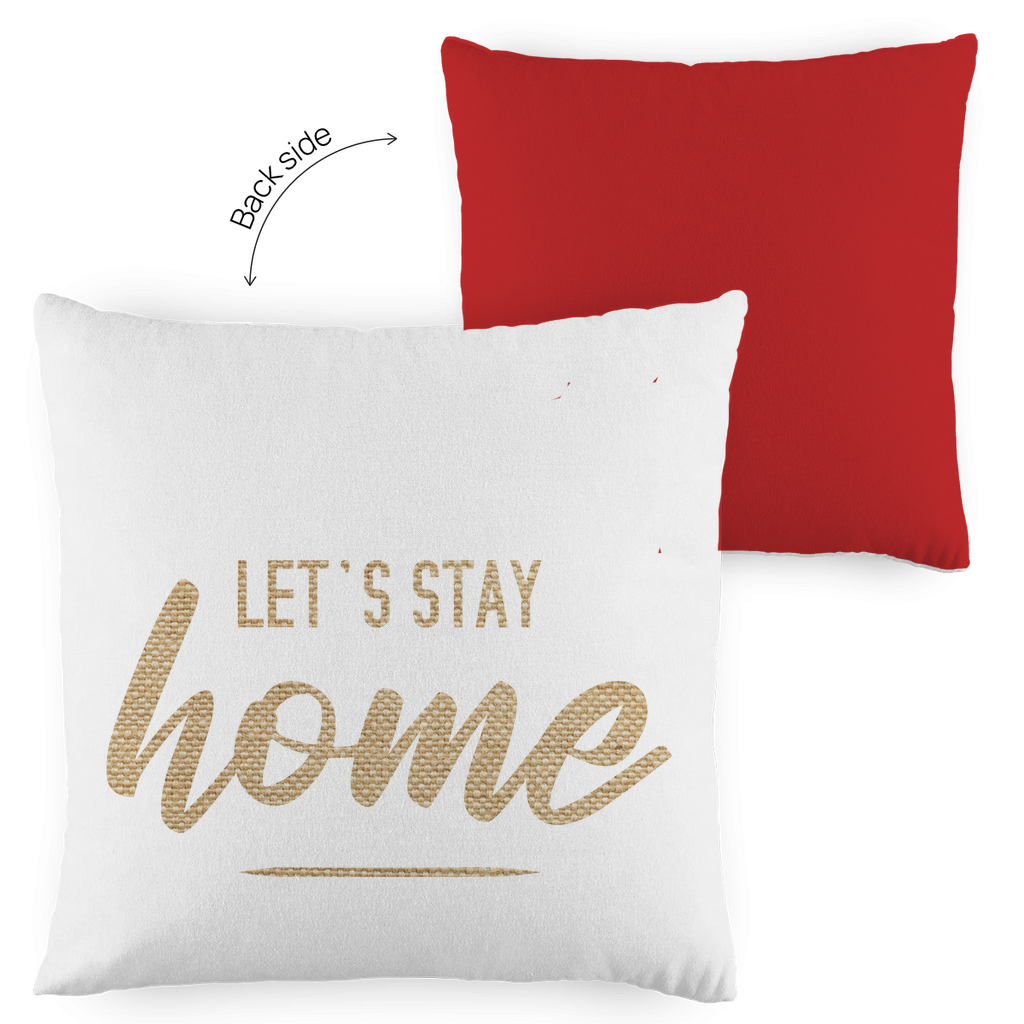 Kopfkissen zweifarbig "Let's stay home" - Grafikmagie