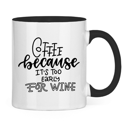 Tasse zweifarbig "Coffee because" - Grafikmagie