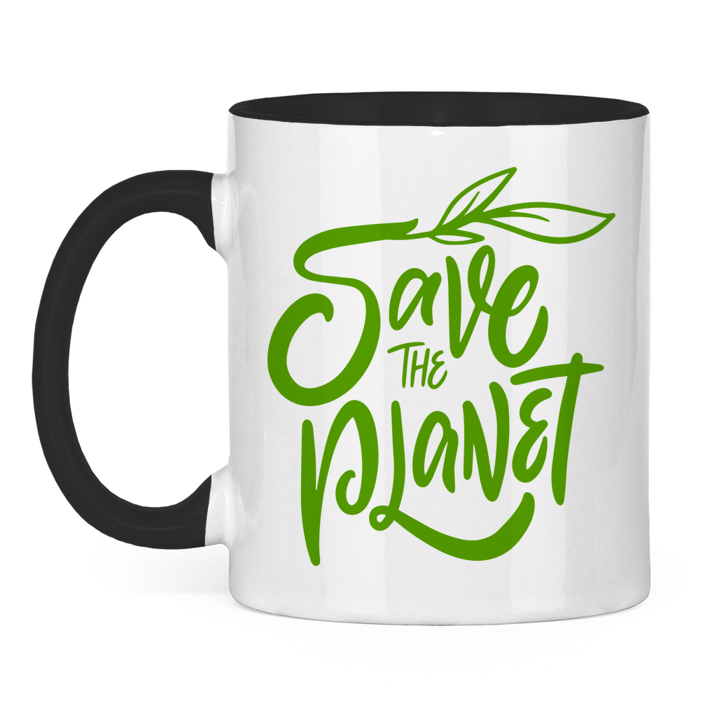 Tasse zweifarbig "Save the Planet" - Grafikmagie