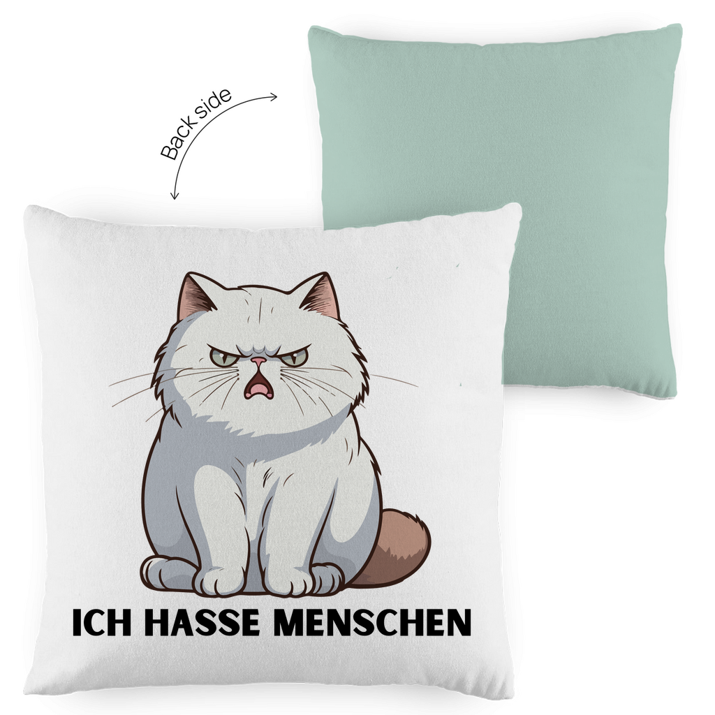 Kopfkissen zweifarbig "Ich hasse Menschen" - Grafikmagie