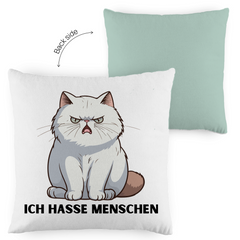 Kopfkissen zweifarbig "Ich hasse Menschen" - Grafikmagie