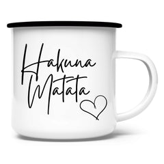 Emaille Tasse "Hakuna Matata" - Grafikmagie
