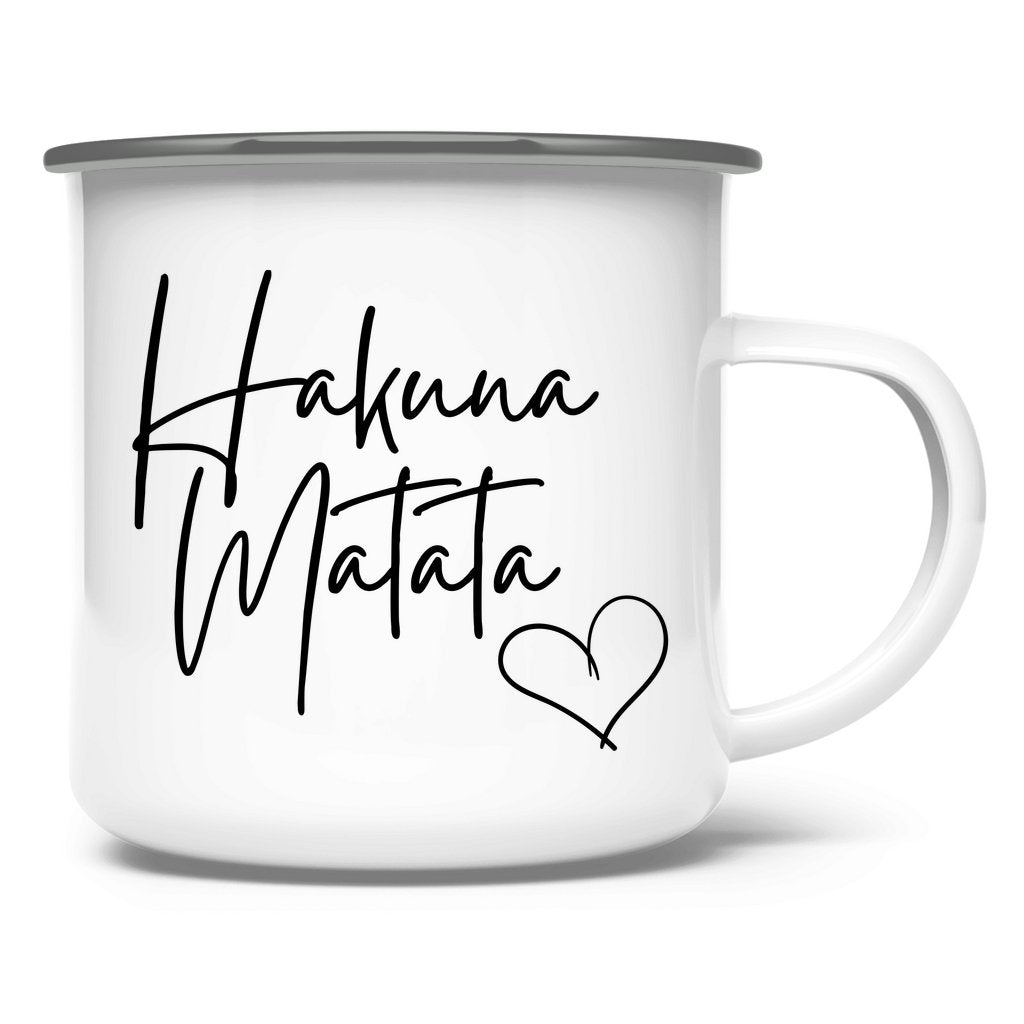 Emaille Tasse "Hakuna Matata" - Grafikmagie