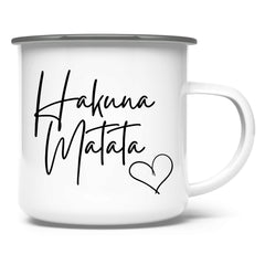 Emaille Tasse "Hakuna Matata" - Grafikmagie