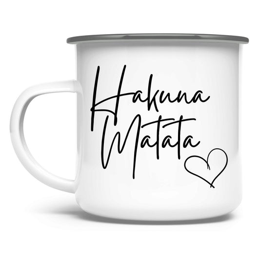 Emaille Tasse "Hakuna Matata" - Grafikmagie