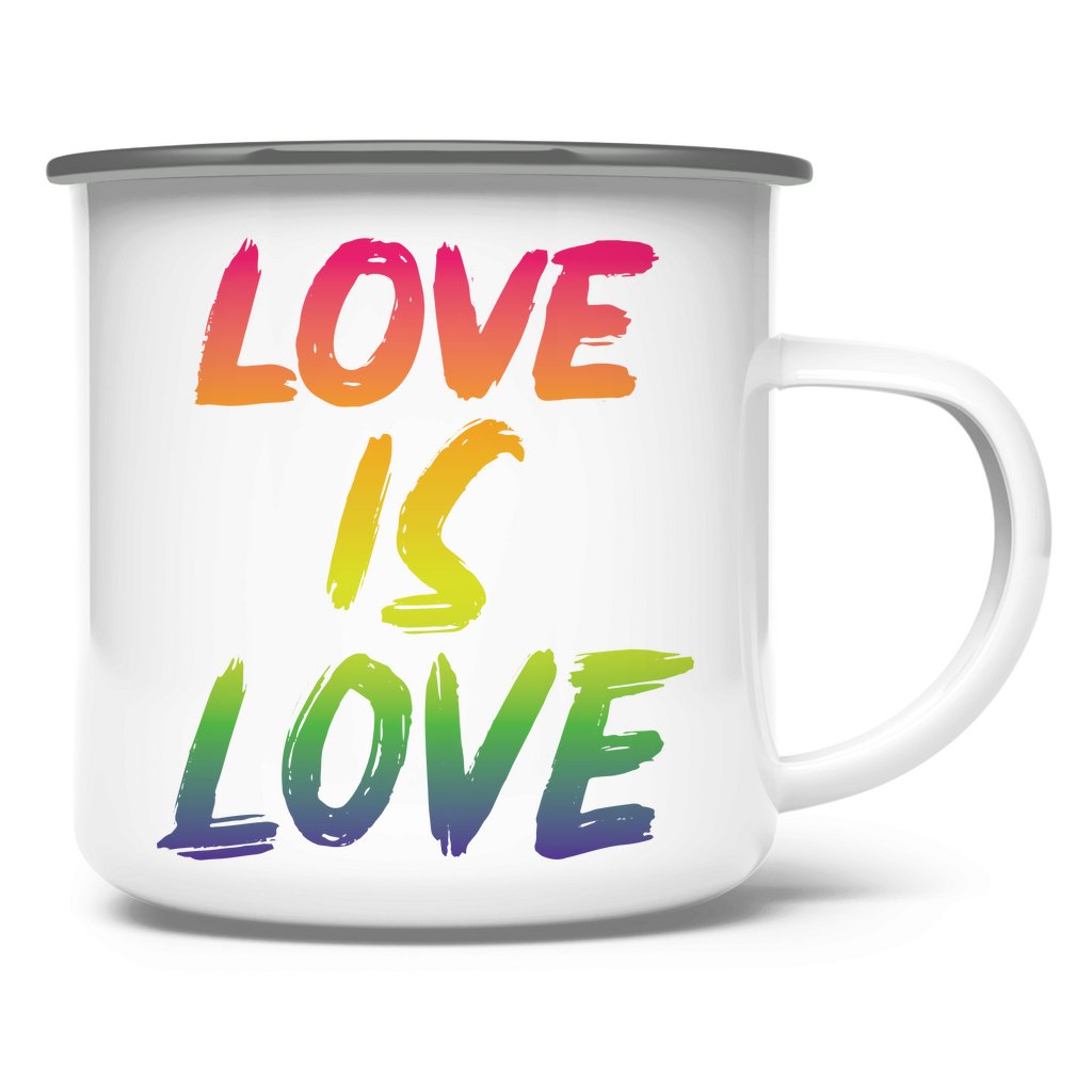 Emaille Tasse "Love is Love" - Grafikmagie