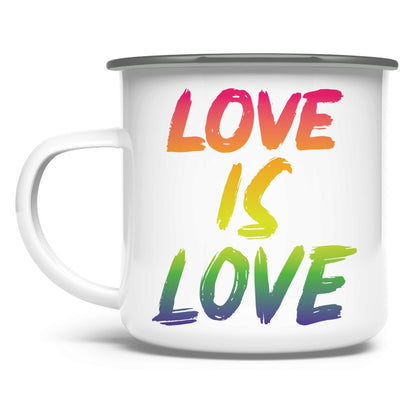 Emaille Tasse "Love is Love" - Grafikmagie