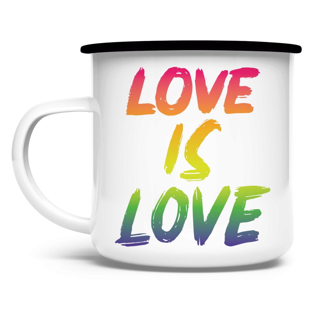 Emaille Tasse "Love is Love" - Grafikmagie