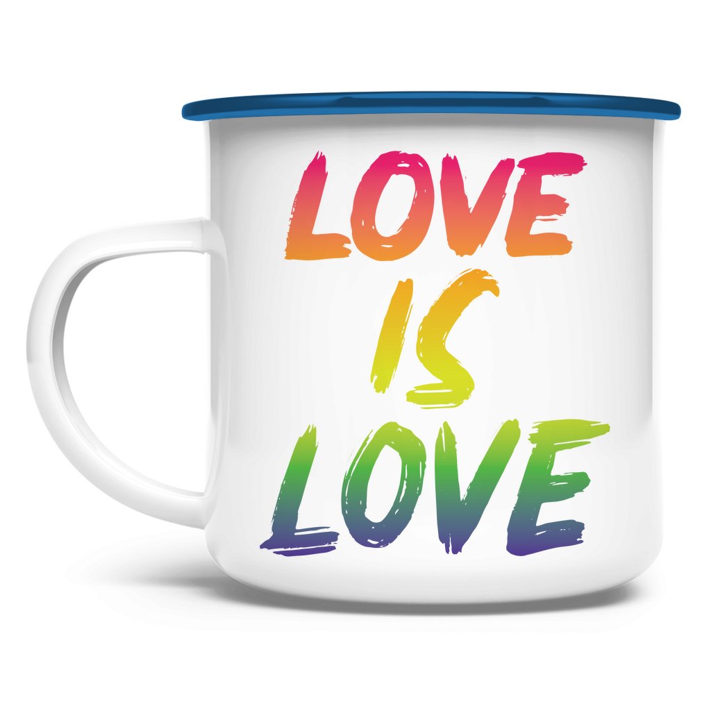 Emaille Tasse "Love is Love" - Grafikmagie