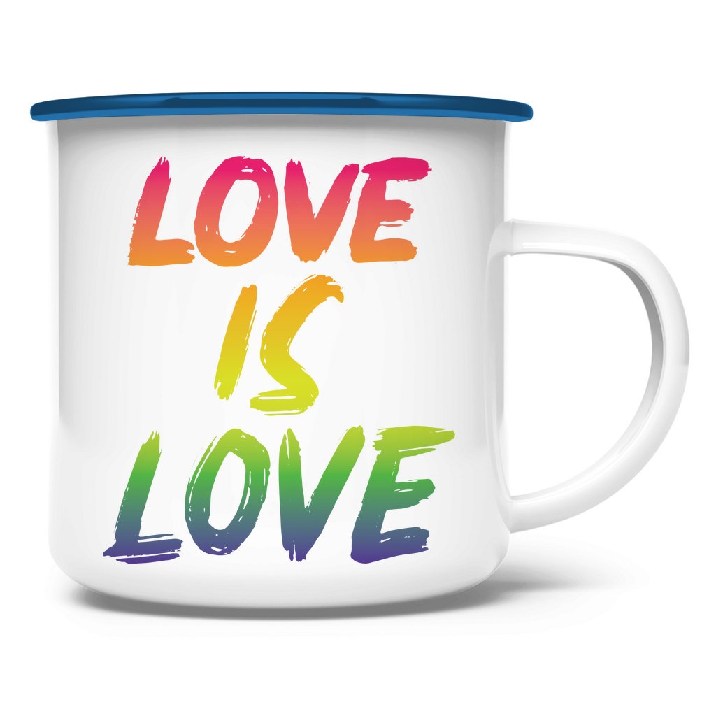 Emaille Tasse "Love is Love" - Grafikmagie