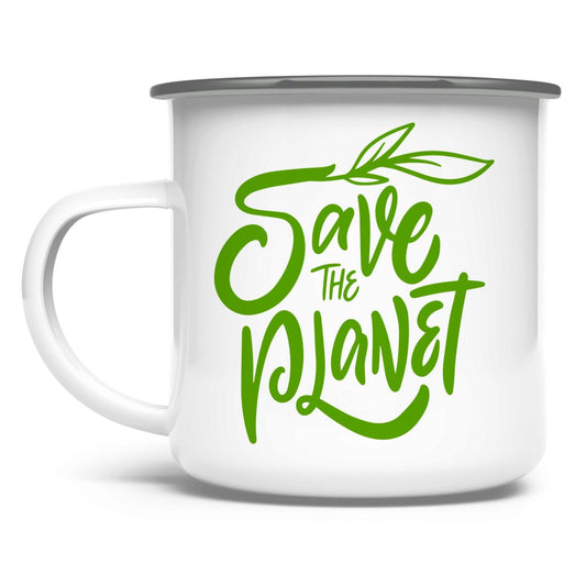 Emaille Tasse "Save the Planet" - Grafikmagie