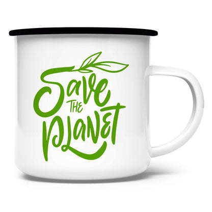Emaille Tasse "Save the Planet" - Grafikmagie