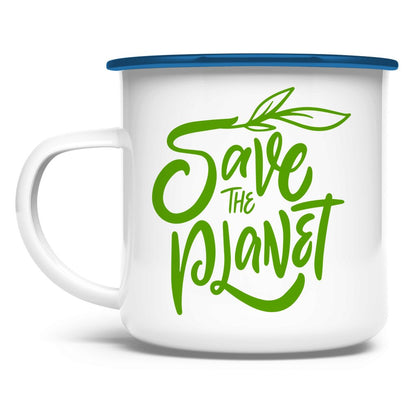 Emaille Tasse "Save the Planet" - Grafikmagie