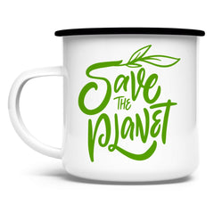 Emaille Tasse "Save the Planet" - Grafikmagie