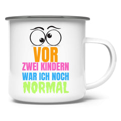Emaille Tasse "Vor zwei Kindern war ich noch narmal" - Grafikmagie