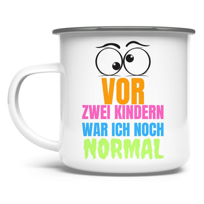 Emaille Tasse "Vor zwei Kindern war ich noch narmal" - Grafikmagie