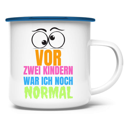 Emaille Tasse "Vor zwei Kindern war ich noch narmal" - Grafikmagie