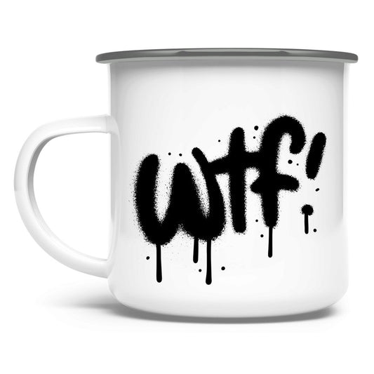 Emaille Tasse "WTF" - Grafikmagie