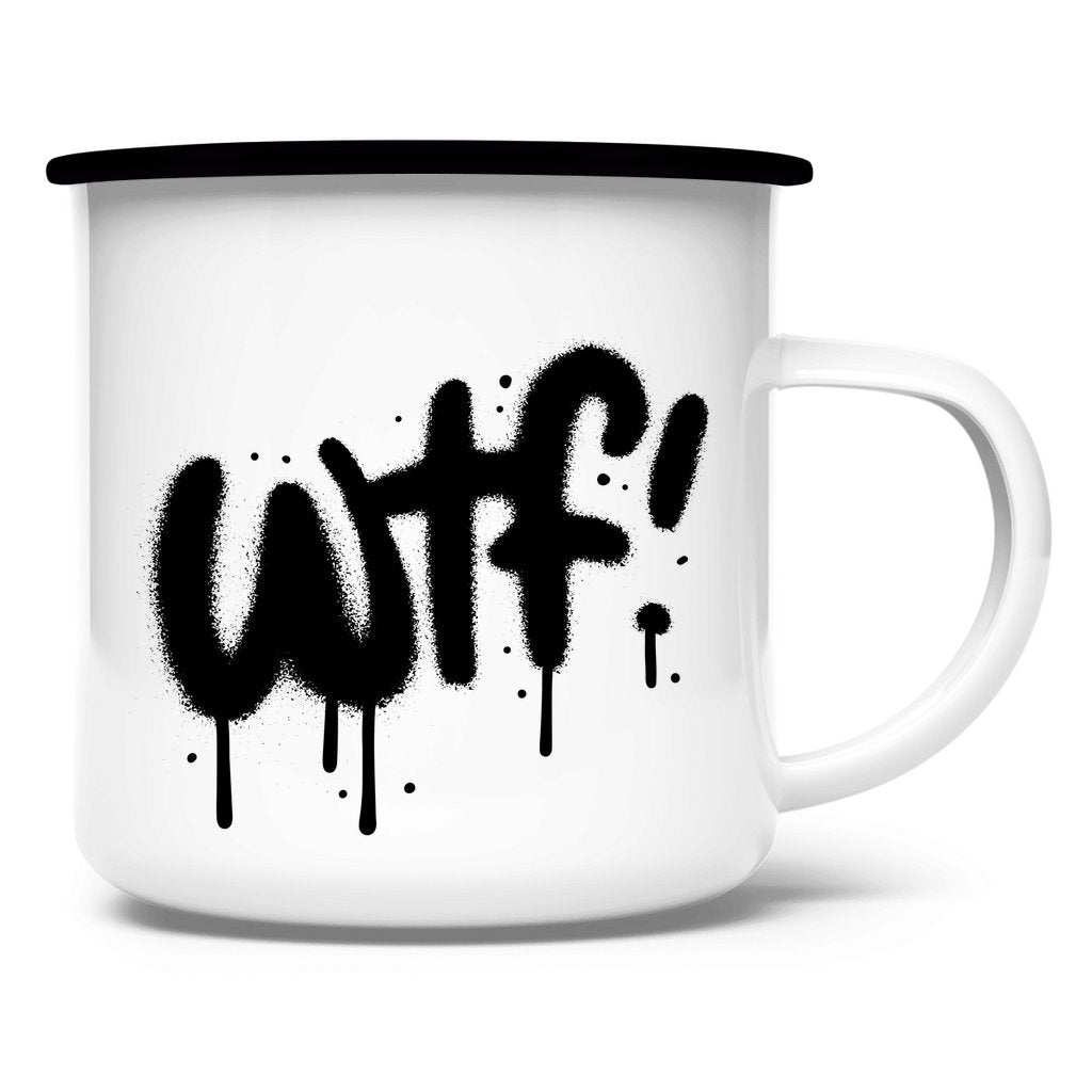 Emaille Tasse "WTF" - Grafikmagie