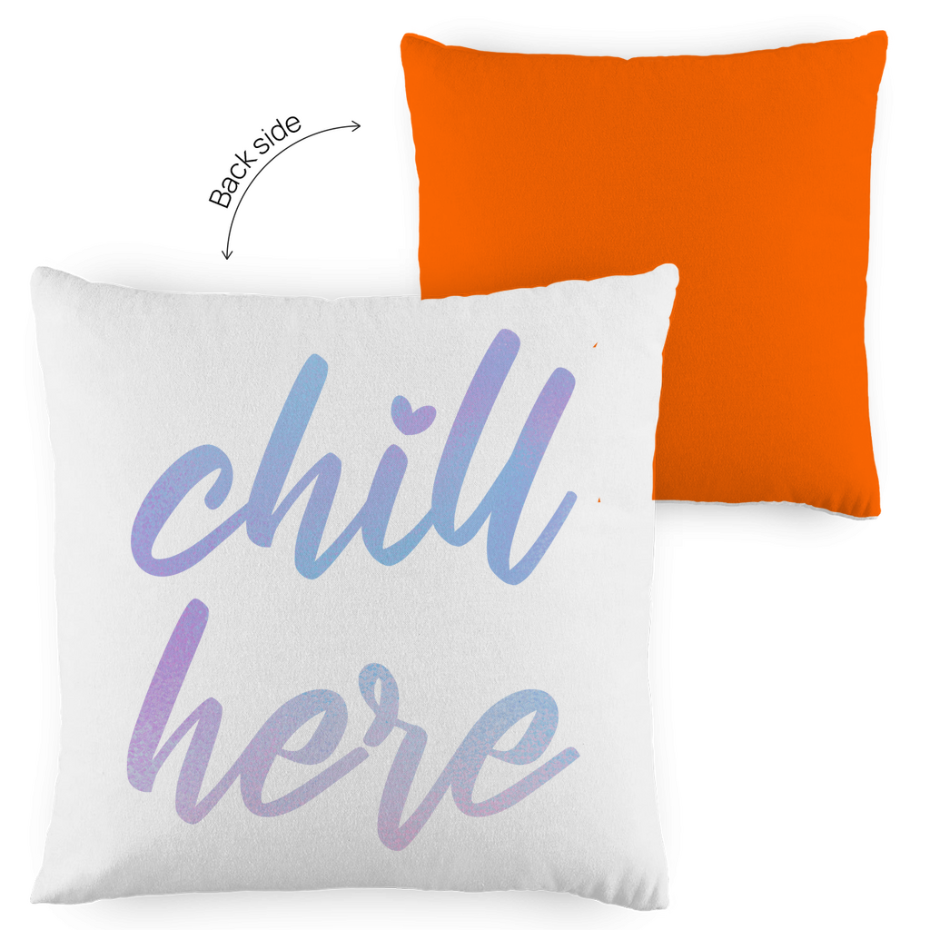 Kopfkissen zweifarbig "Chill here" - Grafikmagie