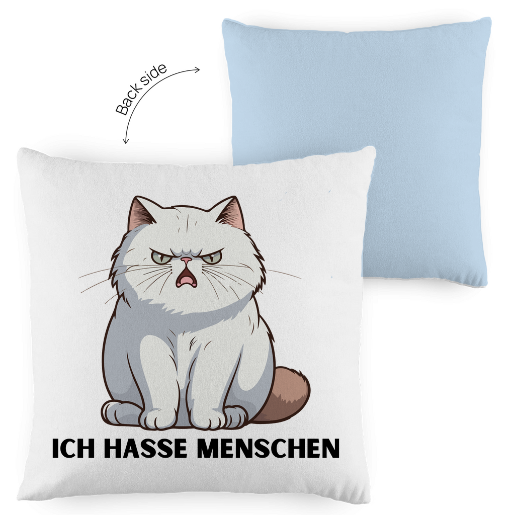 Kopfkissen zweifarbig "Ich hasse Menschen" - Grafikmagie