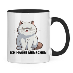 Tasse zweifarbig "Ich hasse Menschen" - Grafikmagie