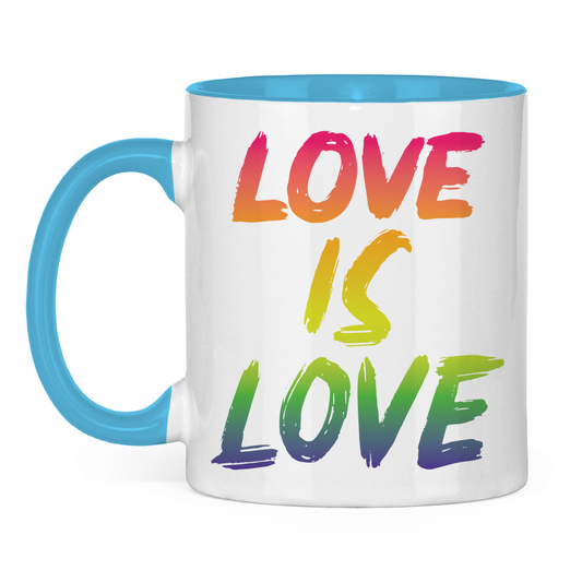 Tasse zweifarbig "Love is Love" - Grafikmagie