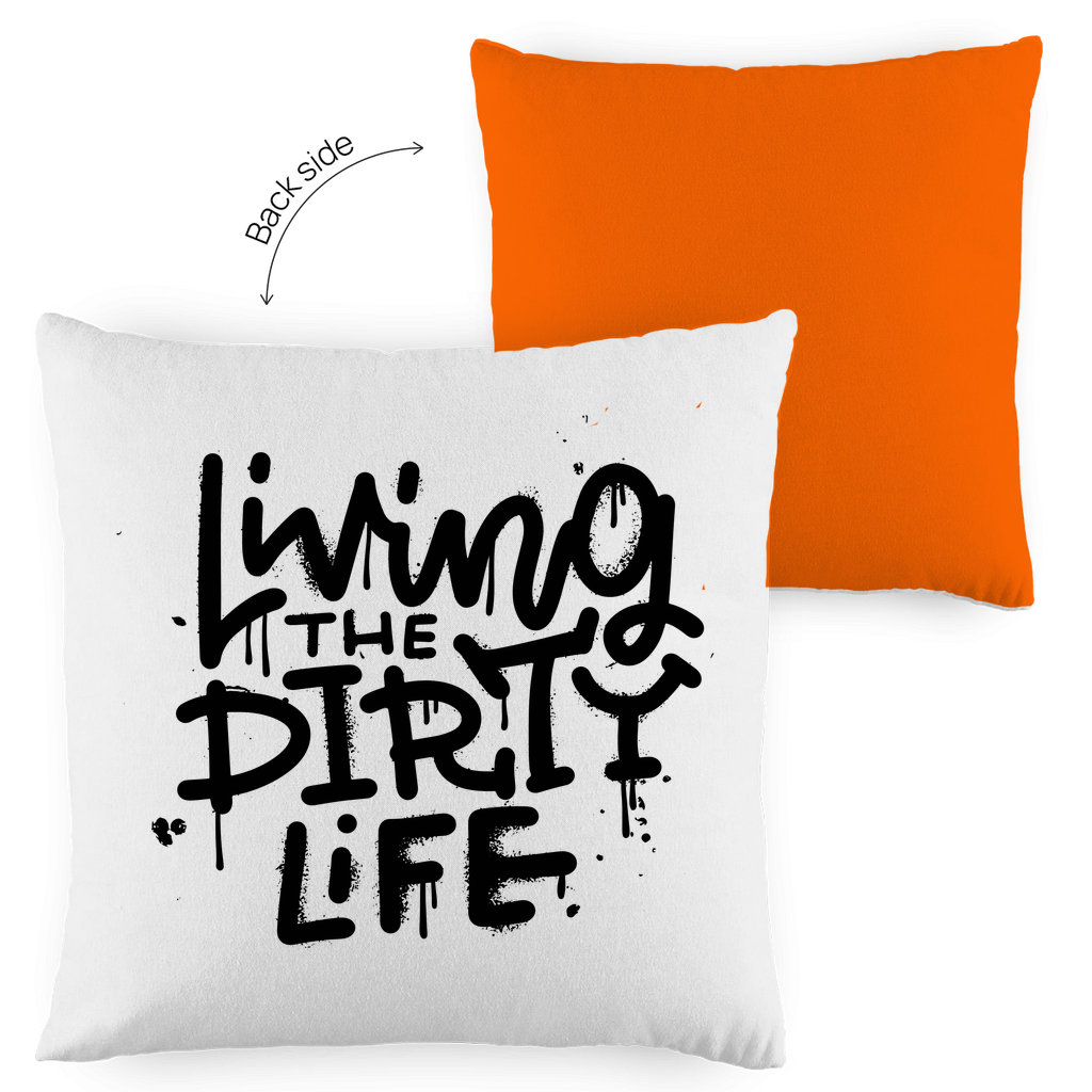 Kopfkissen zweifarbig "Living the dity life" - Grafikmagie