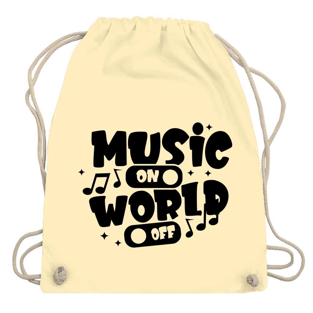 Turnbeutel "Music on World Off"