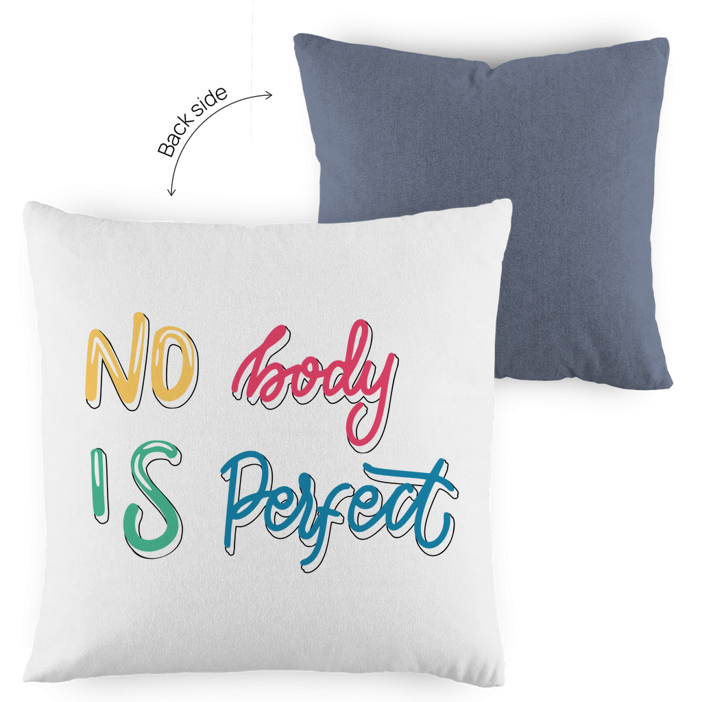 Kopfkissen zweifarbig "No body is perfekt" - Grafikmagie