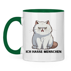 Tasse zweifarbig "Ich hasse Menschen" - Grafikmagie