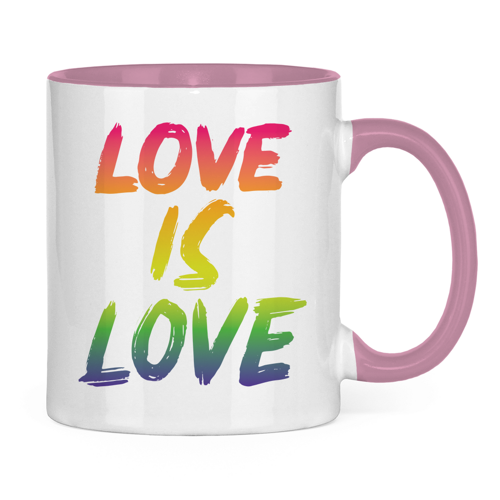 Tasse zweifarbig "Love is Love" - Grafikmagie