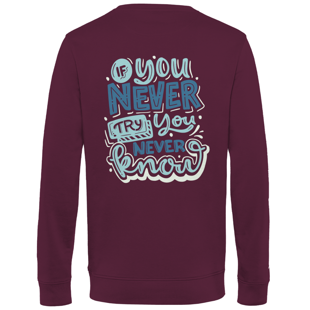 Herren Sweatshirt "If you never try you never Know" - Grafikmagie