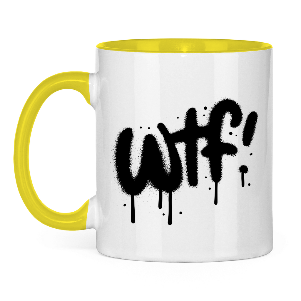 Tasse zweifarbig "WTF" - Grafikmagie