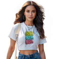 Damen Oversize Crop Top  "Bla Bla Bla"