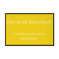 Fußmatte mit Gummirand "Bitte mit der Nase Klingeln" - Grafikmagie