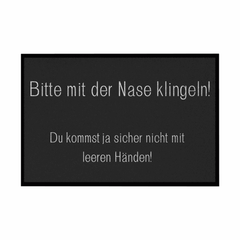 Fußmatte mit Gummirand "Bitte mit der Nase Klingeln" - Grafikmagie