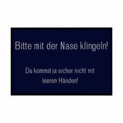 Fußmatte mit Gummirand "Bitte mit der Nase Klingeln" - Grafikmagie