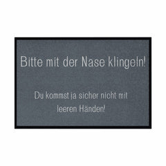 Fußmatte mit Gummirand "Bitte mit der Nase Klingeln" - Grafikmagie