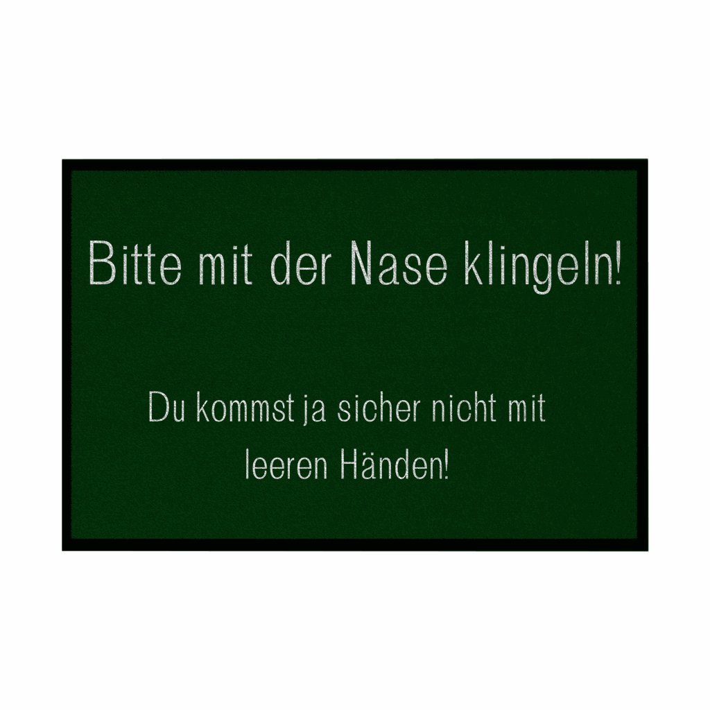 Fußmatte mit Gummirand "Bitte mit der Nase Klingeln" - Grafikmagie