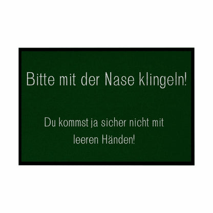Fußmatte mit Gummirand "Bitte mit der Nase Klingeln" - Grafikmagie