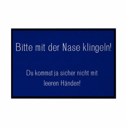 Fußmatte mit Gummirand "Bitte mit der Nase Klingeln" - Grafikmagie