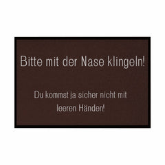 Fußmatte mit Gummirand "Bitte mit der Nase Klingeln" - Grafikmagie
