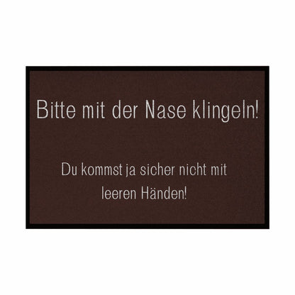 Fußmatte mit Gummirand "Bitte mit der Nase Klingeln" - Grafikmagie