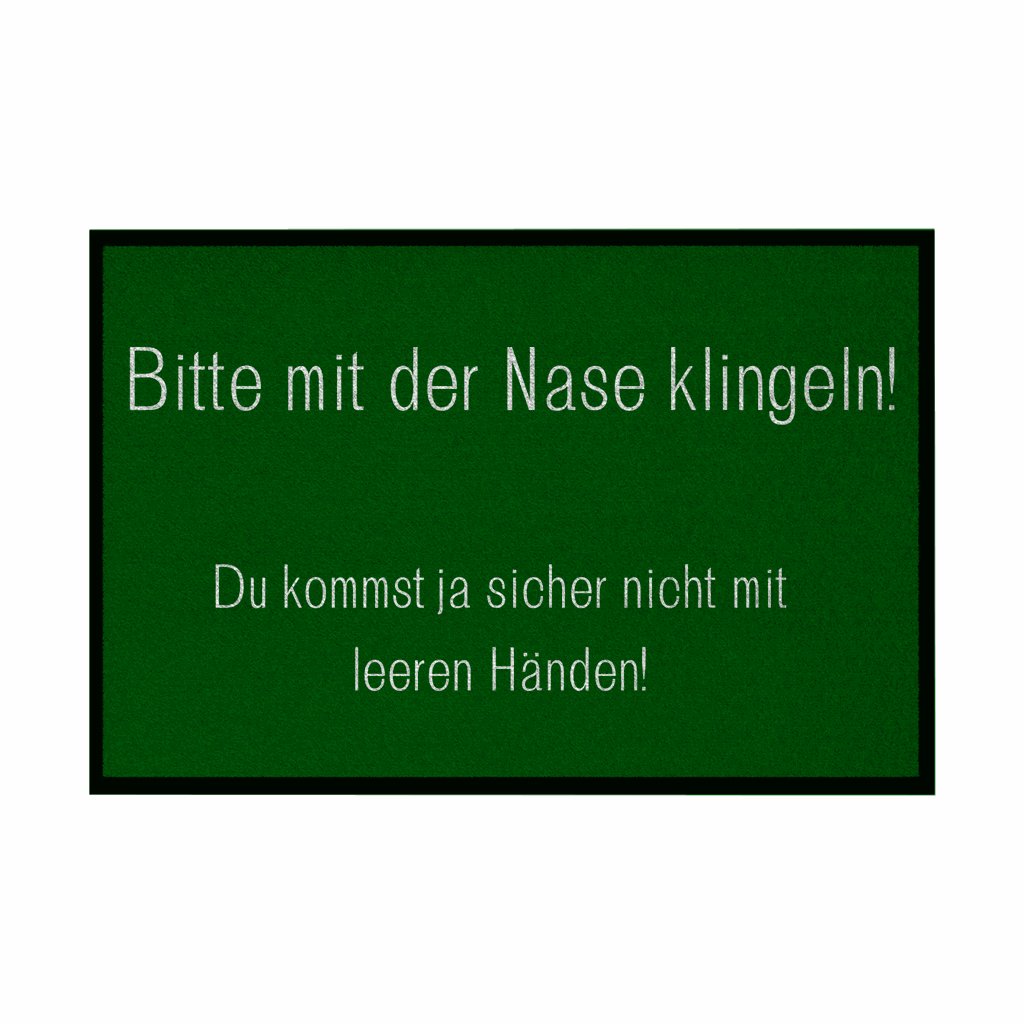 Fußmatte mit Gummirand "Bitte mit der Nase Klingeln" - Grafikmagie