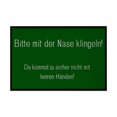 Fußmatte mit Gummirand "Bitte mit der Nase Klingeln" - Grafikmagie