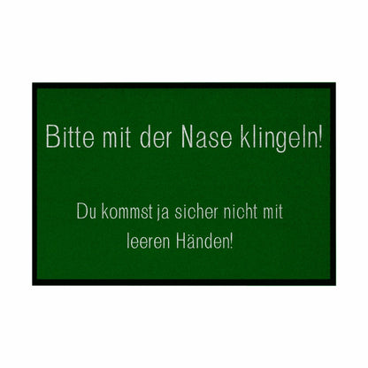 Fußmatte mit Gummirand "Bitte mit der Nase Klingeln" - Grafikmagie