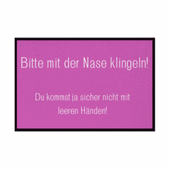 Fußmatte mit Gummirand "Bitte mit der Nase Klingeln" - Grafikmagie